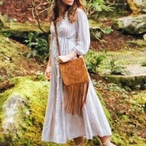 Patricia Nash Boho Fringe Suede Crossbody